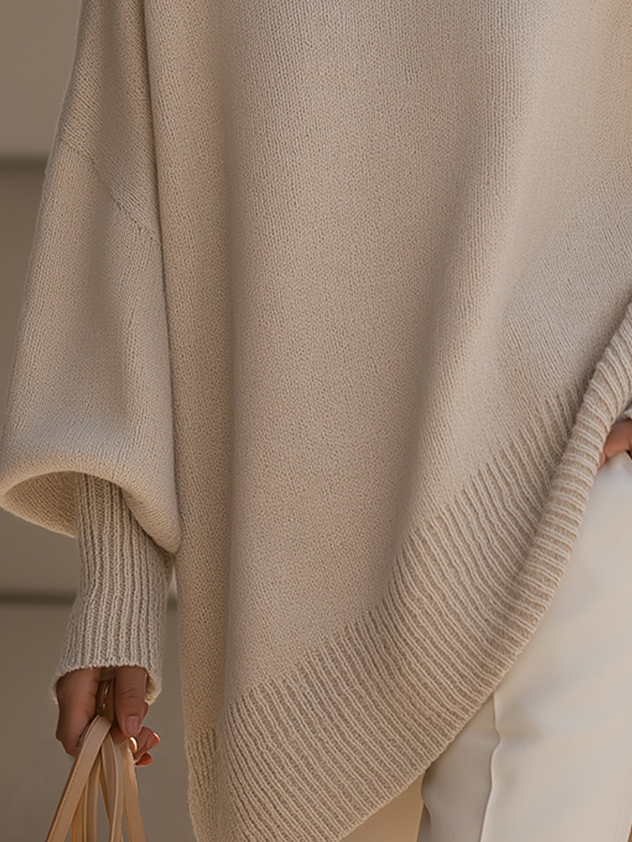 Jennifer -  Oversized Draped Wide-Neck Sweater