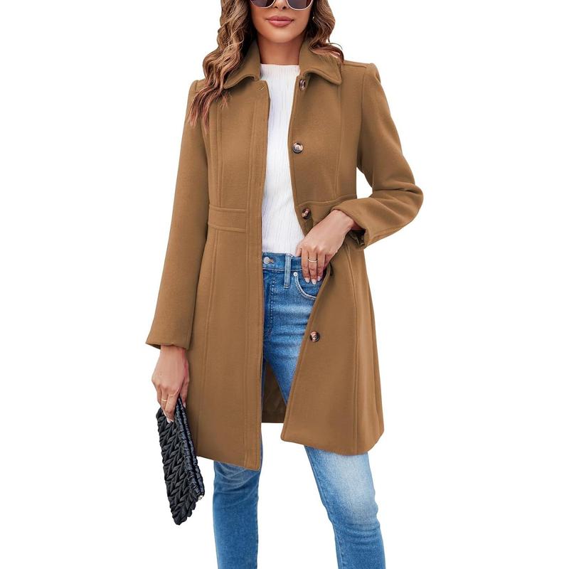 VIVIAN - Elegant Long Sleeve Single-Breasted Overcoat