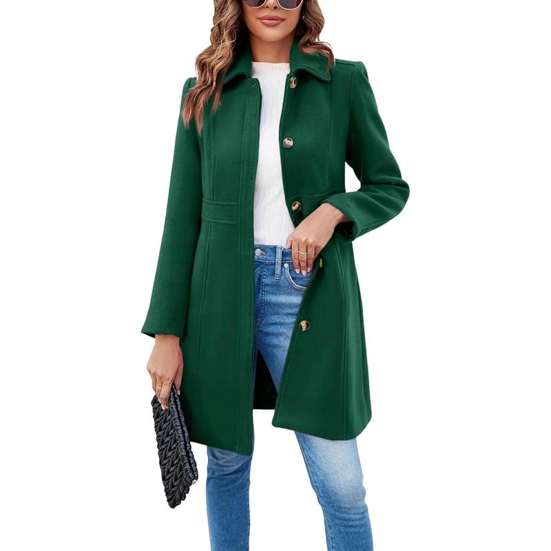 VIVIAN - Elegant Long Sleeve Single-Breasted Overcoat
