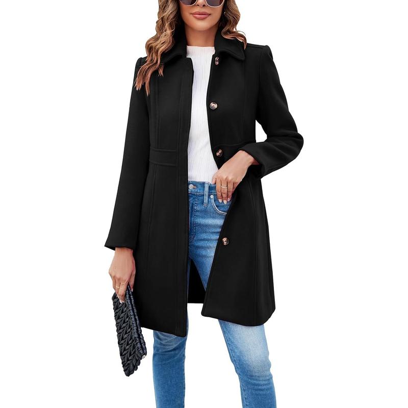 VIVIAN - Elegant Long Sleeve Single-Breasted Overcoat